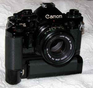 My Canon A-1 with motor drive (5 frames / sec)